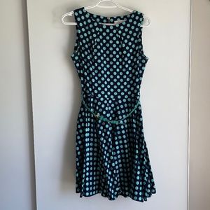 Closet Women's Blue Polka-Dot Dress - Size UK10
